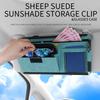 Car Sun Visor Organizer Glasses Case Storage Bag Note Holder Car Suede Zipper Card Hold Car Organizers And Storage (Black)