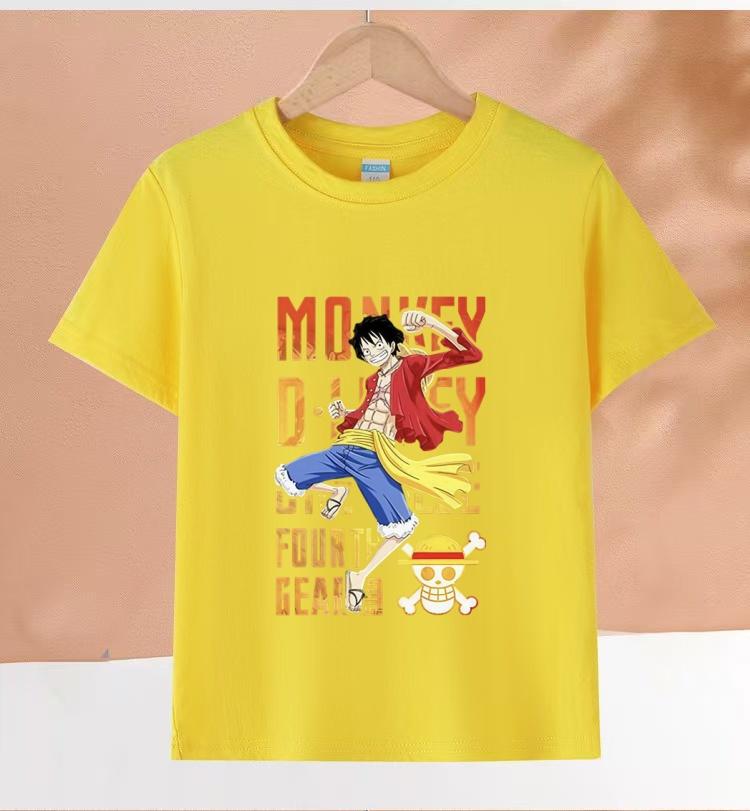 One Piece Luffy Kids Cotton TShirt Adult Boys Girls Family Matching Casual Tee Cute Anime Monkey D Luffy Print Summer Tops