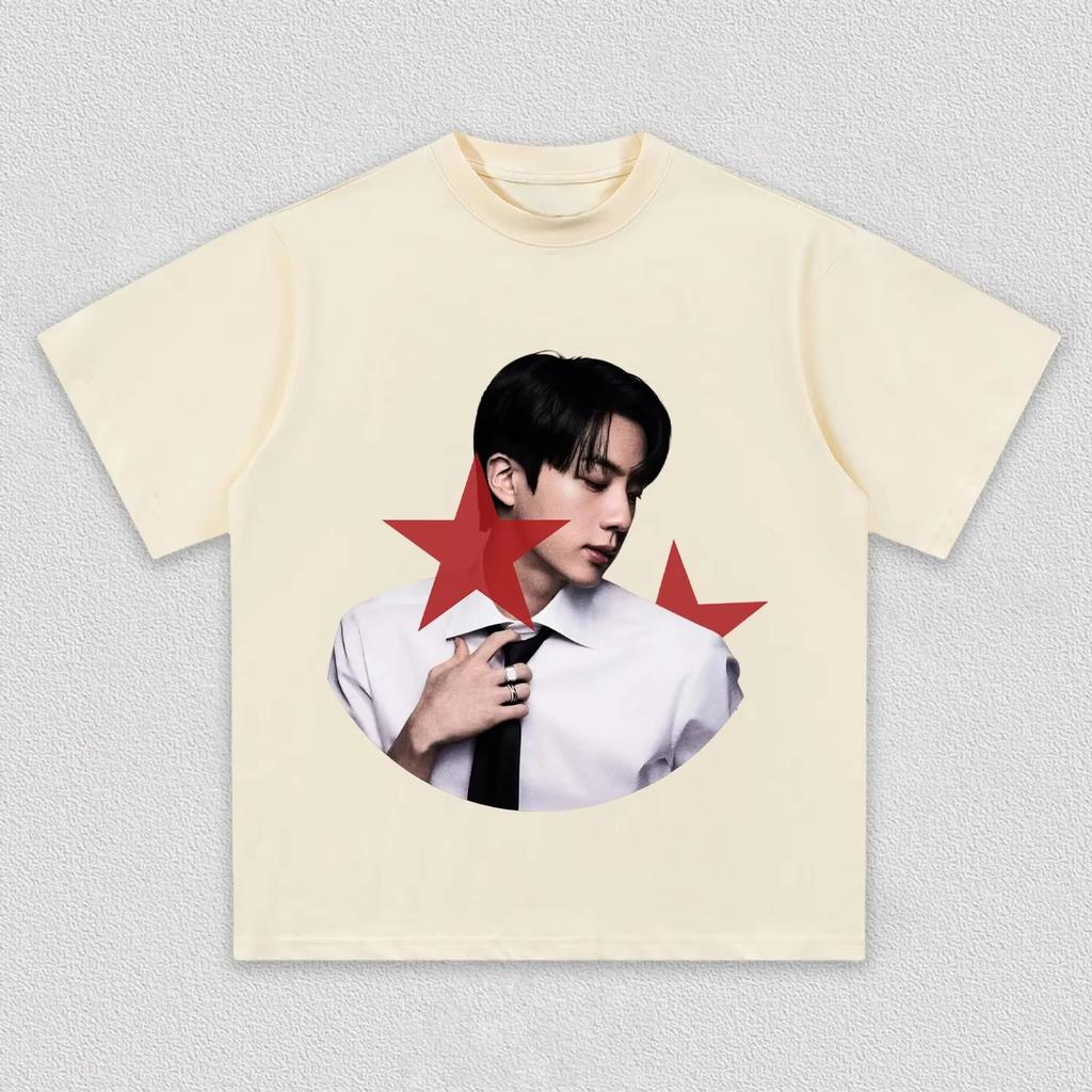 Summer Hot Sale Jin BTS World Tour Arirang Graphics Kpop 2026 Unisex T Shirt Fashion Cotton Harajuku Hip Hop Punk T-shirt