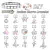 Pink Butterfly Romantic Flowers Heart Star Moon Pendant Italian Charm Links Fit 9mm Bracelet Stainless Steel DIY Making Jewelry
