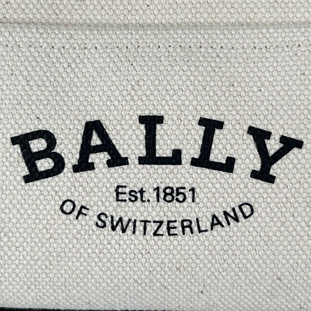 Pristine BALLY Clutch bag Leather pouch Ivory canvas Women Used