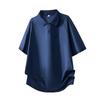 Summer Ice Silk Short Sleeve T-shirt Men's Loose Half Sleeve T-shirt Ice Silk Thin Collar Polo Shirt