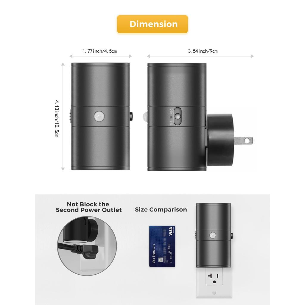 Motion Sensor LED Night Light with Dimmable Ambient Lighting for Bedroom