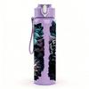1PC Dark Dandelion Flower 750ml Color Plastic Sports Water Bottle Leakproof Flip Straw Lid Suitable for Sports Office Home Use