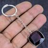Natürlicher Amethyst Edelstein 925 Sterling Silber Schmuck Schlüsselanhänger 3,15" ETC-13826