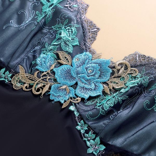 Himiko 029 Series Slip Long Camisole Lingerie (Navy, M)