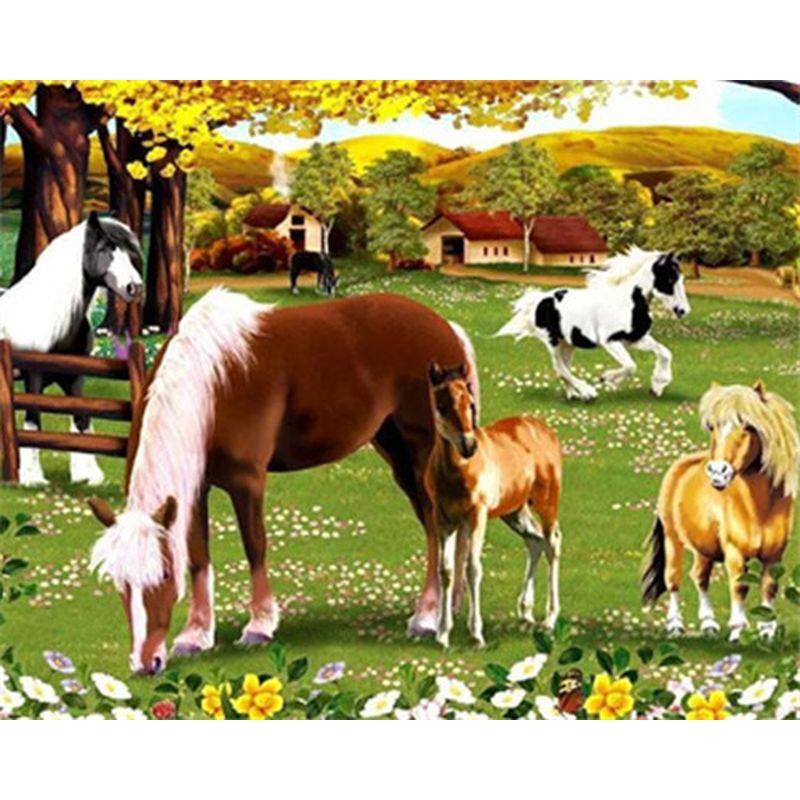 5D Diamond Painting Animals Cross Stitch Full Round Drill Painting Embroidery Craft Home Decor