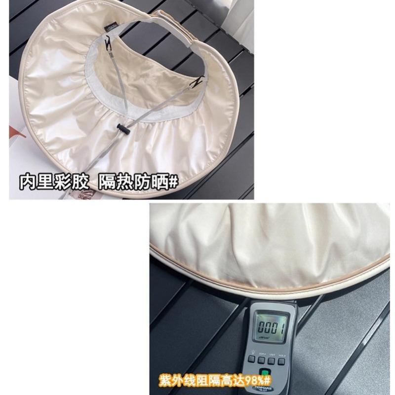 Sunscreen Large Brim Empty Top Sun Hat Women's Summer Ponytail Shading Breathable New Bucket Hat