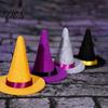 Halloween Witch Hat Decorations 2 Pcs Mini Felt Hats, Cute Tiny Wizard Wine Multi Color Hats Bottle Topper for Party Favors, DIY Crafts, Home