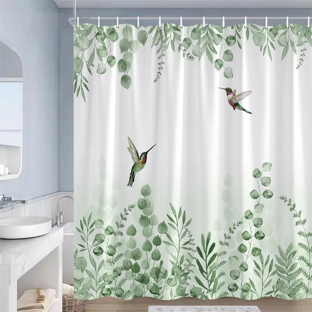 

Rustic Floral Shower Curtains Butterfly Watercolour Flowers Plants Purple Lavender Bathroom Curtain Polyester Decor With Hooks W60H190(CM)-1 Pcs