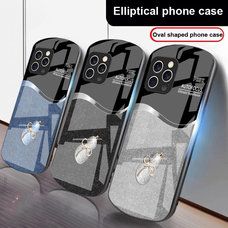 Verlauf Kürbis Von Applesr Für IPhone 16 Pro Max 15 Pro 14 13 12 Mini 11 XS Max XR 7 8 Plu SE 2022 Elliptische Glas Handyhülle