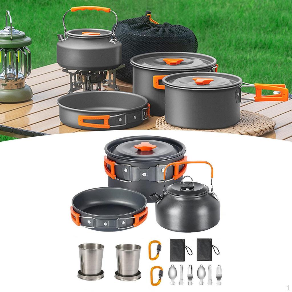 Camping Cooking Set with Carry Bag and Frying Pan for Outdoor Use