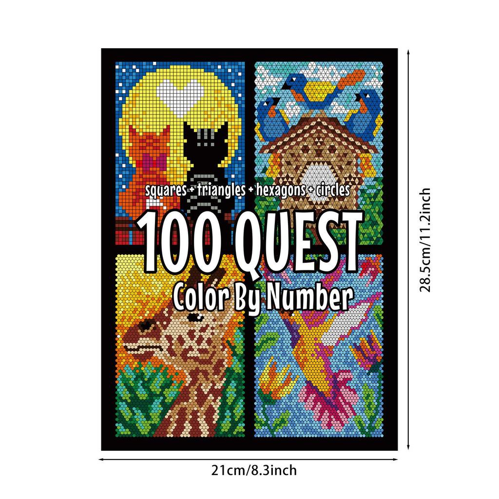 Cross-border Sticker Quest: Adult Color By Number Exploration Activity Book