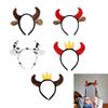 Hairbands Festive Photo Booth Props Cartoon Cow Horn Headbands Party Headpiece Fun Headbands for Music Festivals