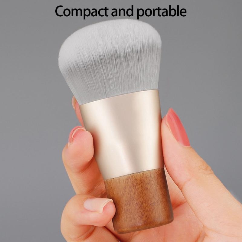 Compact Travel Friendly Makeup Brush With Ergonomic Round Tip Blending Buffing Concealer Brush For Full Face Coverage