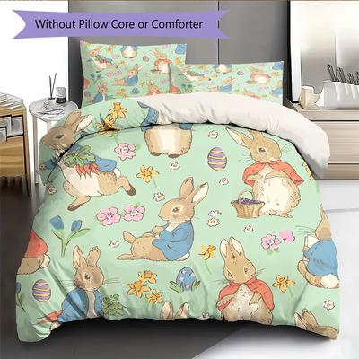 Peter Rabbit Pattern Bedding Quilt Set  Home Decoration  Gift (1 * Duvet Cover + 2 * Pillowcase  Without Core)