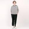 CUSTOMUS Contrast Shoulder Yarn-Dyed Stripe 3/4 Sleeve T-Shirt Cxs25Skrt303 Whi