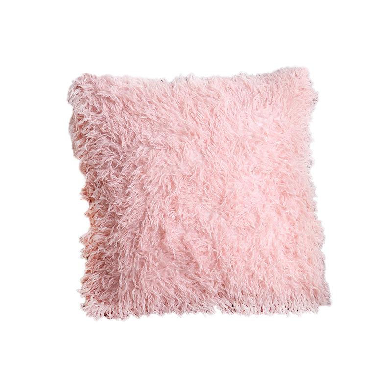 Solid Color Plush Pillow Ins Nordic Office Sofa Cushion Cover Down Feather Bedside Cushion