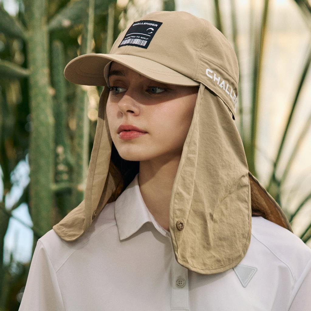 CHALLENGER Uni Logo Point Detachable Sun Guard Ball Cap Beige