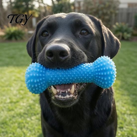 Interactive Dog Toothbrush Chew Toy, Teeth Brushing Tool with Adjustable Strap, Silicone Canine Molars Cleaning Toy Dental Prop, for Small Medium