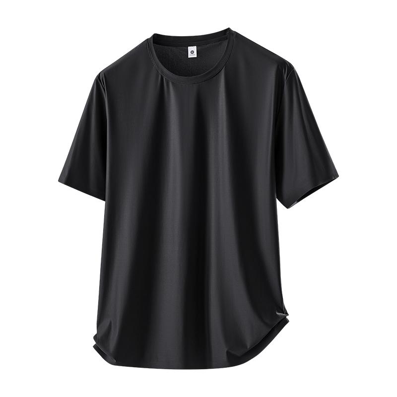 Summer short sleeved men s sports short sleeved casual T-shirt men s casual sports quick drying short sleeved T-shirt 2XL чёрный