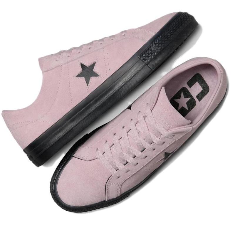Converse One Star Pro Goat Leather Low Top Canvas Shoes Unisex Pink and Black