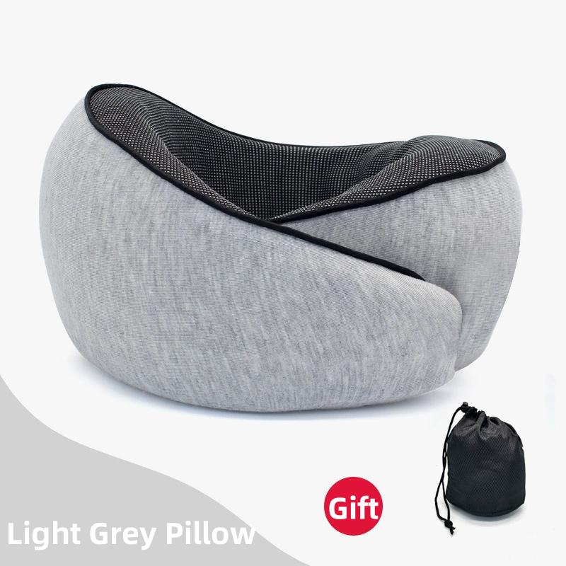Travel Neck Pillow Memory Foam U-shaped Pillow Snail Style Travel Neck Support Portable Adjustable Soft Noon Break Sleep Pillows