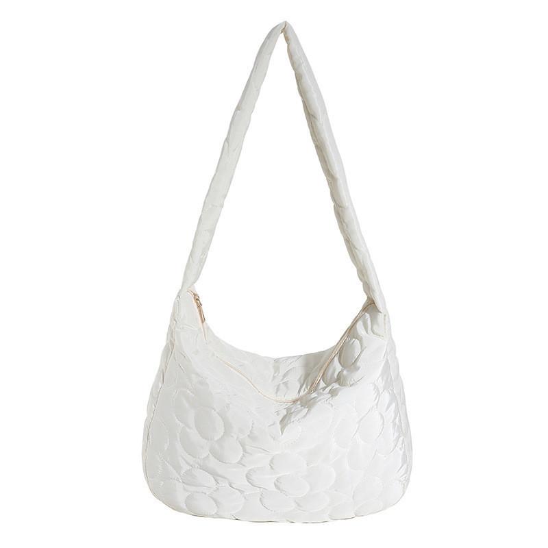 Chic Korean Style Cotton Tote Bag For Women 2023 New Pleated Cloud Bag Autumn Winter