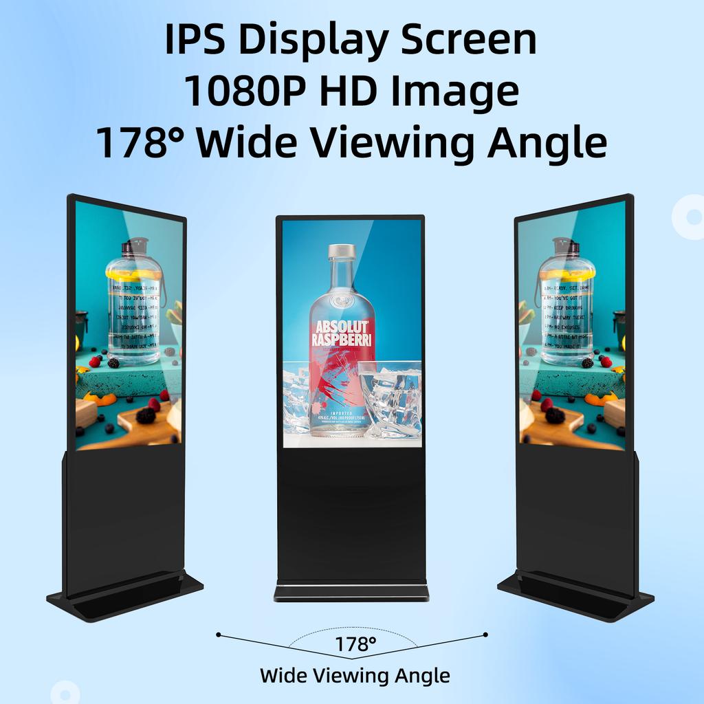 MWE USA Lager 55 Zoll Indoor LCD Werbebildschirm Digital Signage und Displays Touchscreen Smart Kiosk Bodenständer Totem