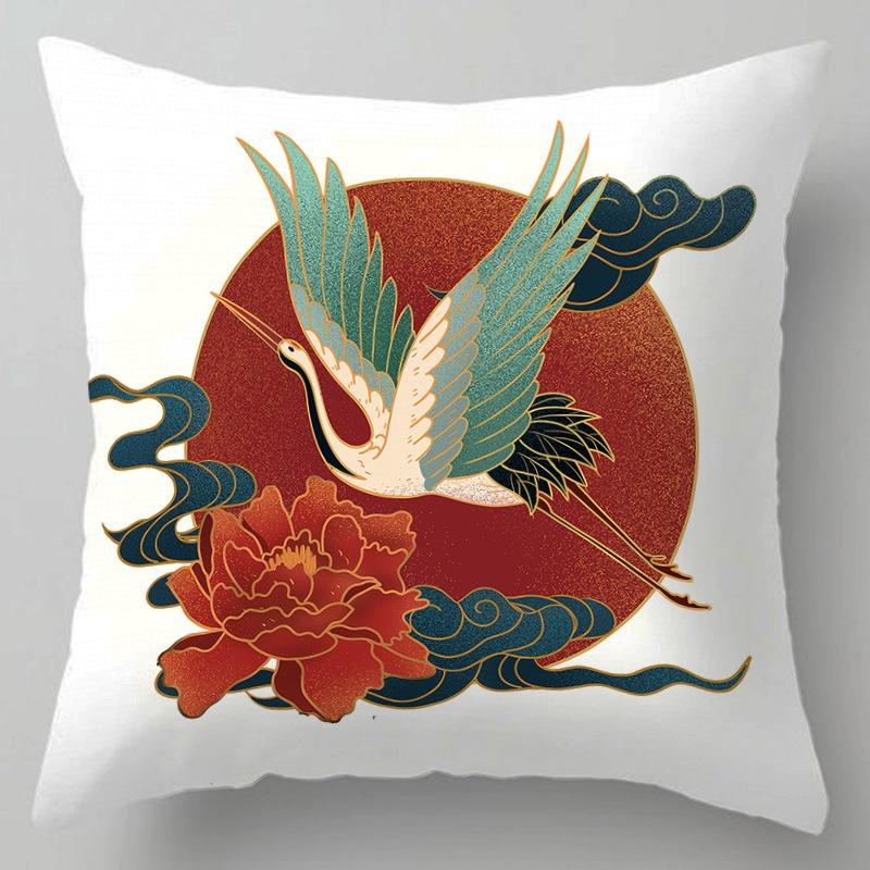 Wooden Chair Back Pillow, Tatami Bedside Pillow, Office Nap Pillow, Chinese Style Landscape Painting Pillowcase