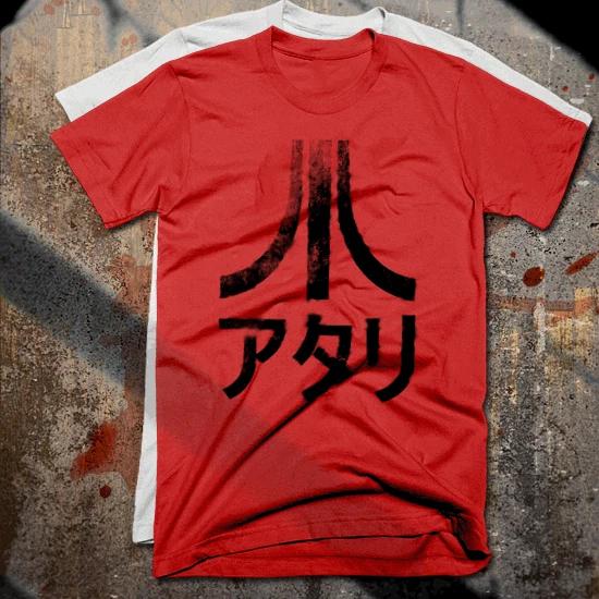 Vintage Video game T-Shirt Japanese Akira Era Samurai Style Kanji retro, cotton M