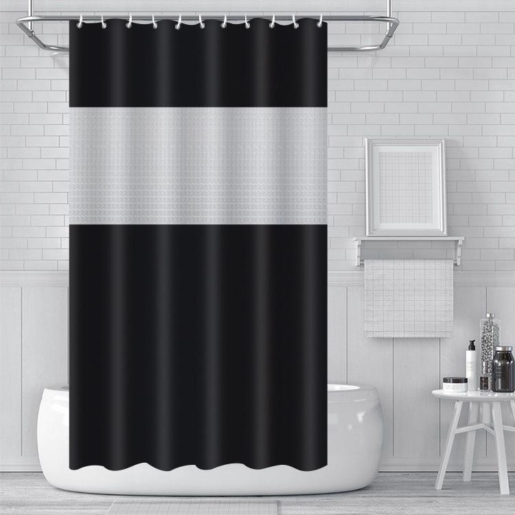 3D Splicing Peva Shower Curtain, Waterproof Bathroom Curtain Bathroom Curtain Without Punching Holes Thickened With Hook
