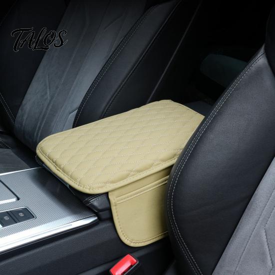 Faux Leather Center Console Pad Car Cover, Armrest Cover for Car, Cushion Universal Middle with Side Storage Pockets Box