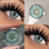 FUNSACHY Natural Contact Lenses 2pcs Blue Green Contact Lenses Color Eye Makeup Gray Pupil and Eyes Color Fashion Beauty Lenses
