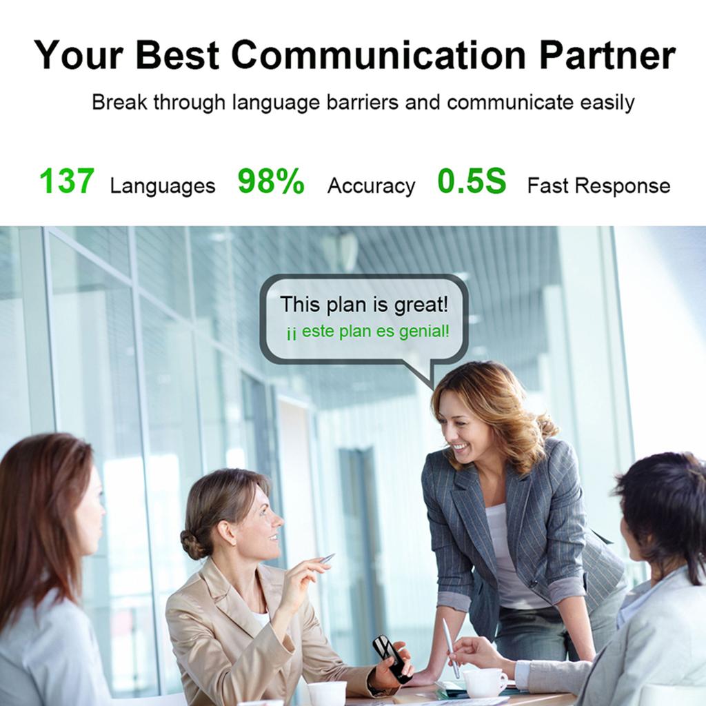 T10 Smart Translator AI Instant Translator Two  Way Translation Smart Translator  Black