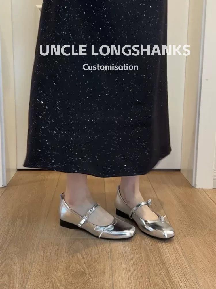 

Super soft lambskin~ French single shoes women s flat bow ballet shoes light mouth evening shoes retro Mary Jane shoes 40