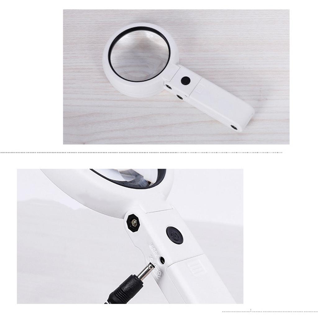 Magnifying Glass LED 5X 11X Magnification Magnifier Lens Adjustable for Reading Repair Battery