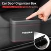 Car Push-Button Style Square Leather Multi Functional Organizer Box Trash Can For VW Tiguan Scirocco Jetta Beetle Golf PassatSZ1