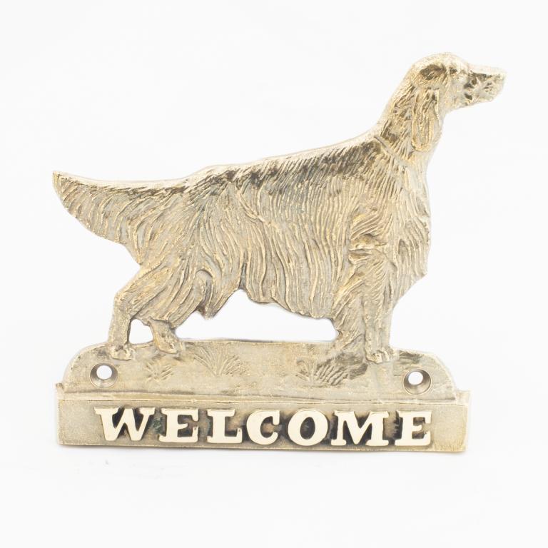 Irish Setter – A door sign with a dog, a brass welcome plaque | Art-Dog