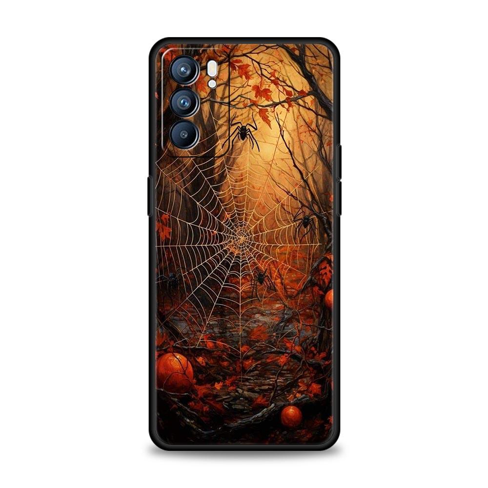 Spider Web Phone Case For Oppo A17 A31 A54 A57 A78 A79 A98 Find X5 X6 Reno 6 7 8 10 11 12 13 F Pro 5G Soft TPU Cover Fundas Bags