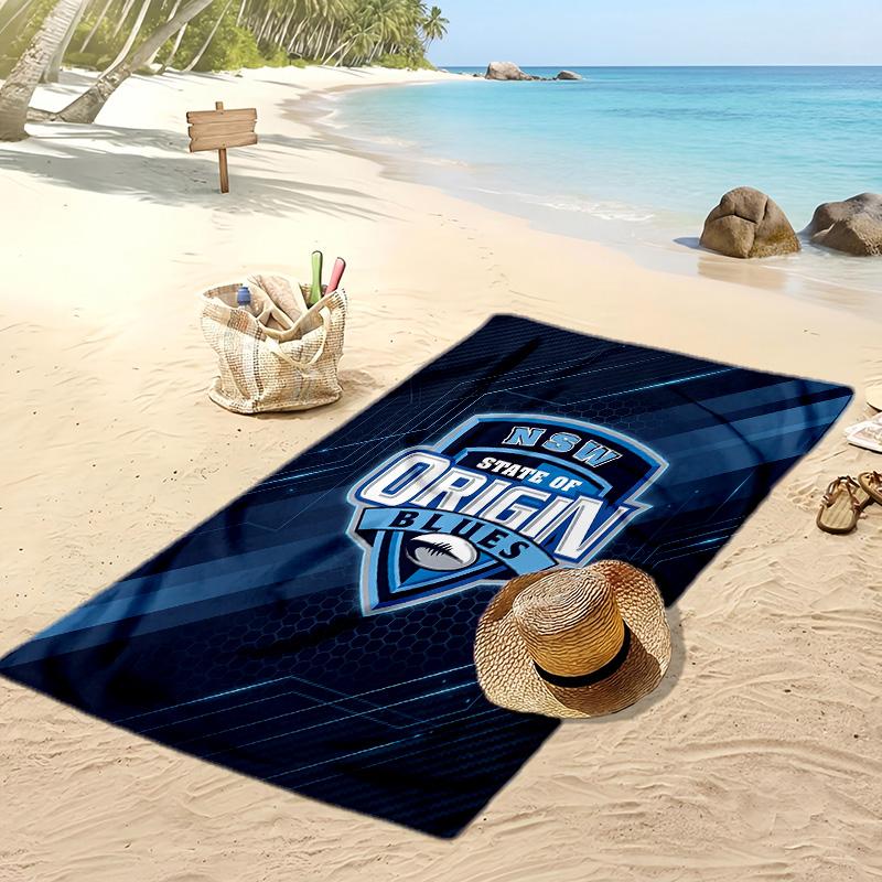 NSW Blues Print Beach Towel Soft Portable Quick?dry Towel For Pool Summer Vacation Outdoor Sport