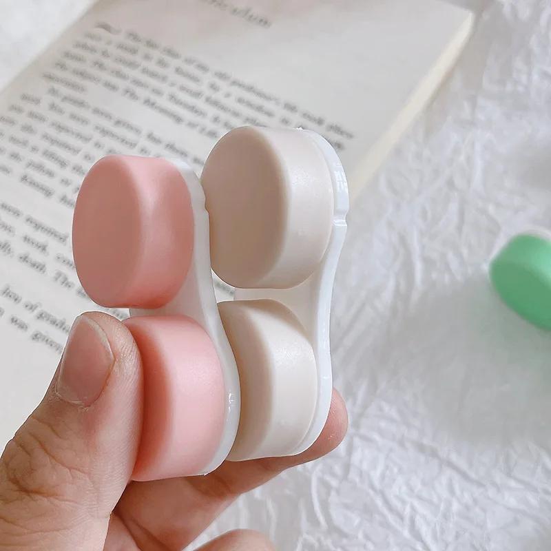 Colored Contact Lens L+R Cases Storage Holder Case Candy Color Soaking Container Travel Accessaries Lenses Contact Lenses Box
