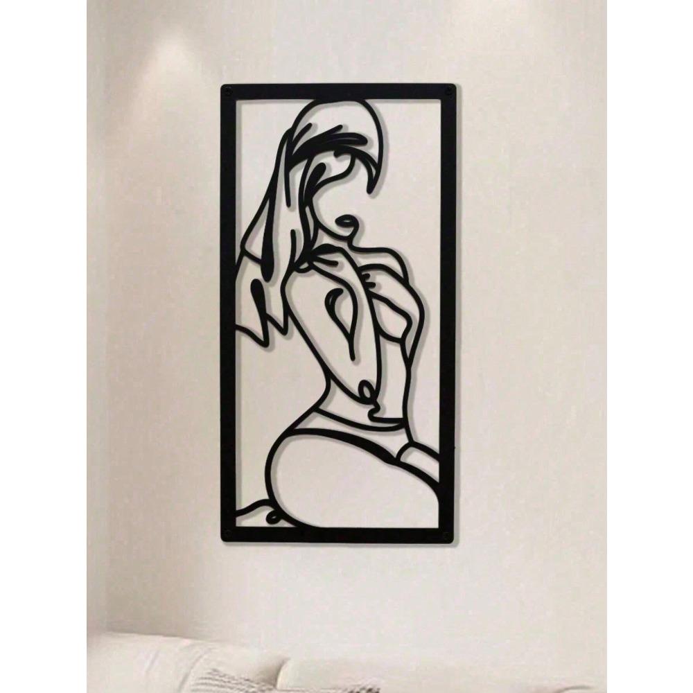 Metal Wall Art Female Minimal Line Home Decor Modern Housewarming Gift