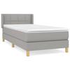 3130241 vidaXL Lit à sommier tapissier avec matelas Gris clair 90x200 cm Tissu