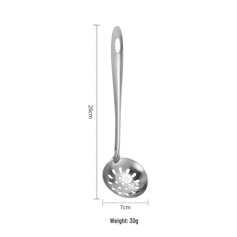 Golden Stainless Steel Long-Handle Ladle & Skimmer Spoon for Soup, Porridge, Hot Pot, and Kitchen Use