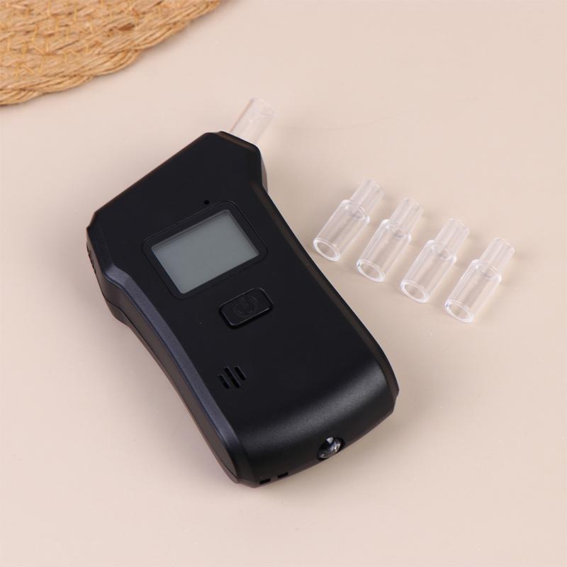 Digital Lcd Breath Alcohol Tester Portable Breathalyzer Detector For Drunk Driving Test With 5 Replaceable Mouthpieces