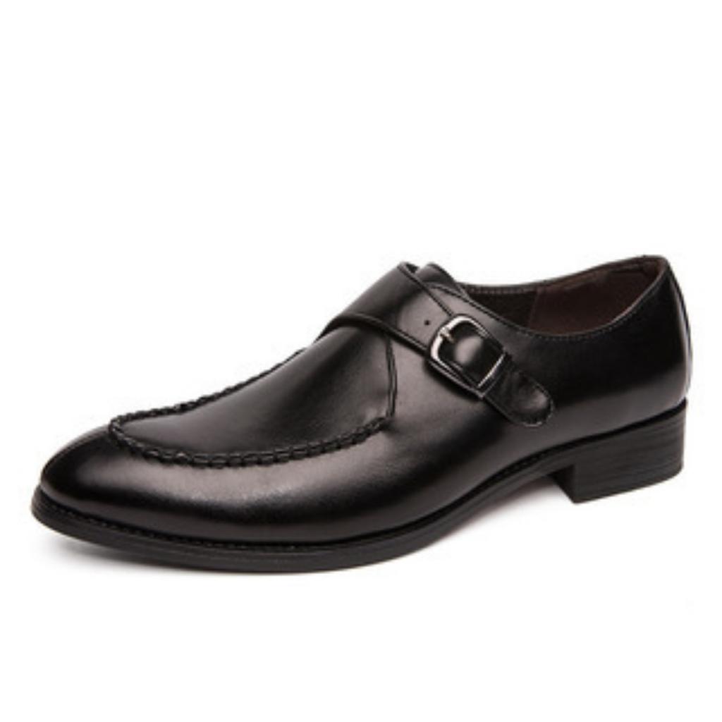 Men's shoes fashion pointed British men's wedding shoes large size casual monk shoes business leather shoes