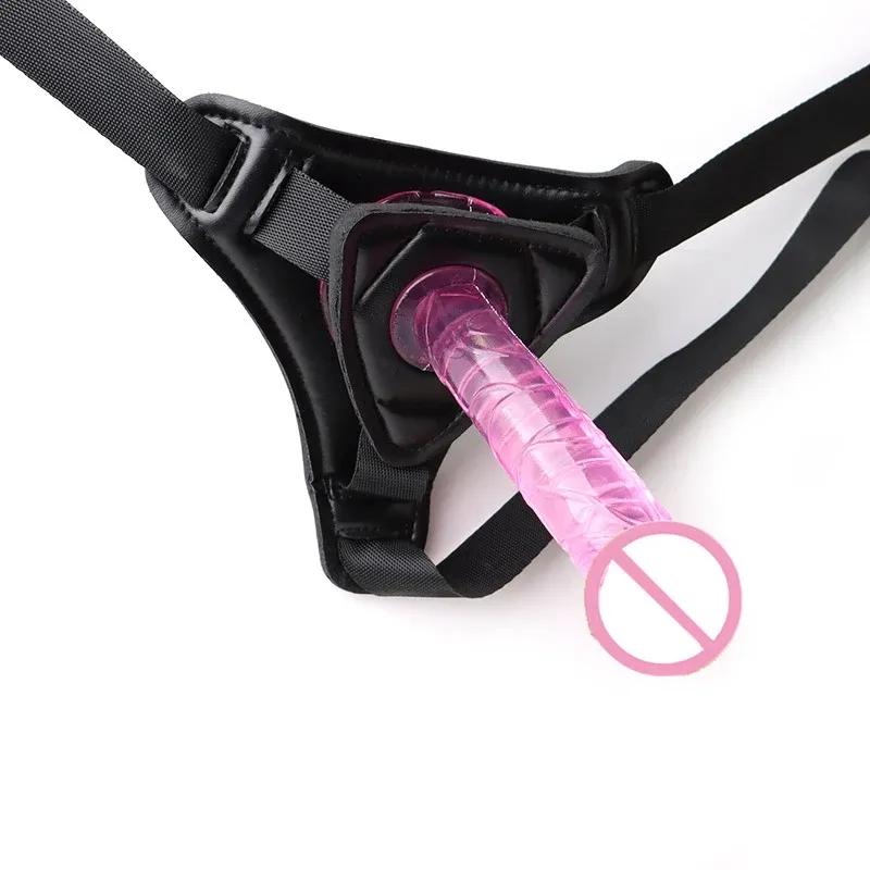 Damen Leder Latex Sexy Exotische Höschen Bondage Strapon Keuschheitshose Mit Penis Set Fetisch Body Harness Paare Flirten Spielzeug
