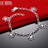 925 Sterling Silver Fashion Four Leaf Clover Bracelet Wedding Jewelry