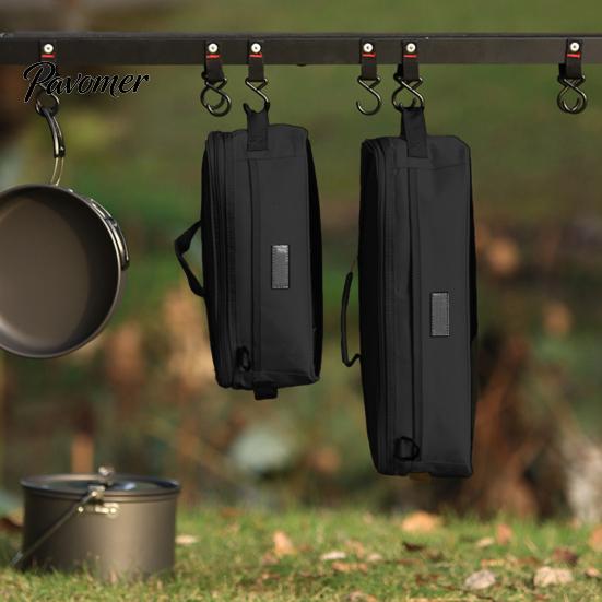 Camping Tool Organizer Travel Cookware Bag Large Capacity Portable Tableware Storage Zipper Closure Waterproof Cooking Utensils Pouch Multi-purpose